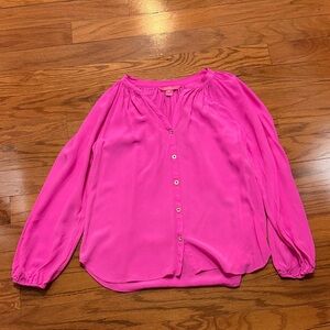 Lilly Pulitzer Bright Pink silk Blouse